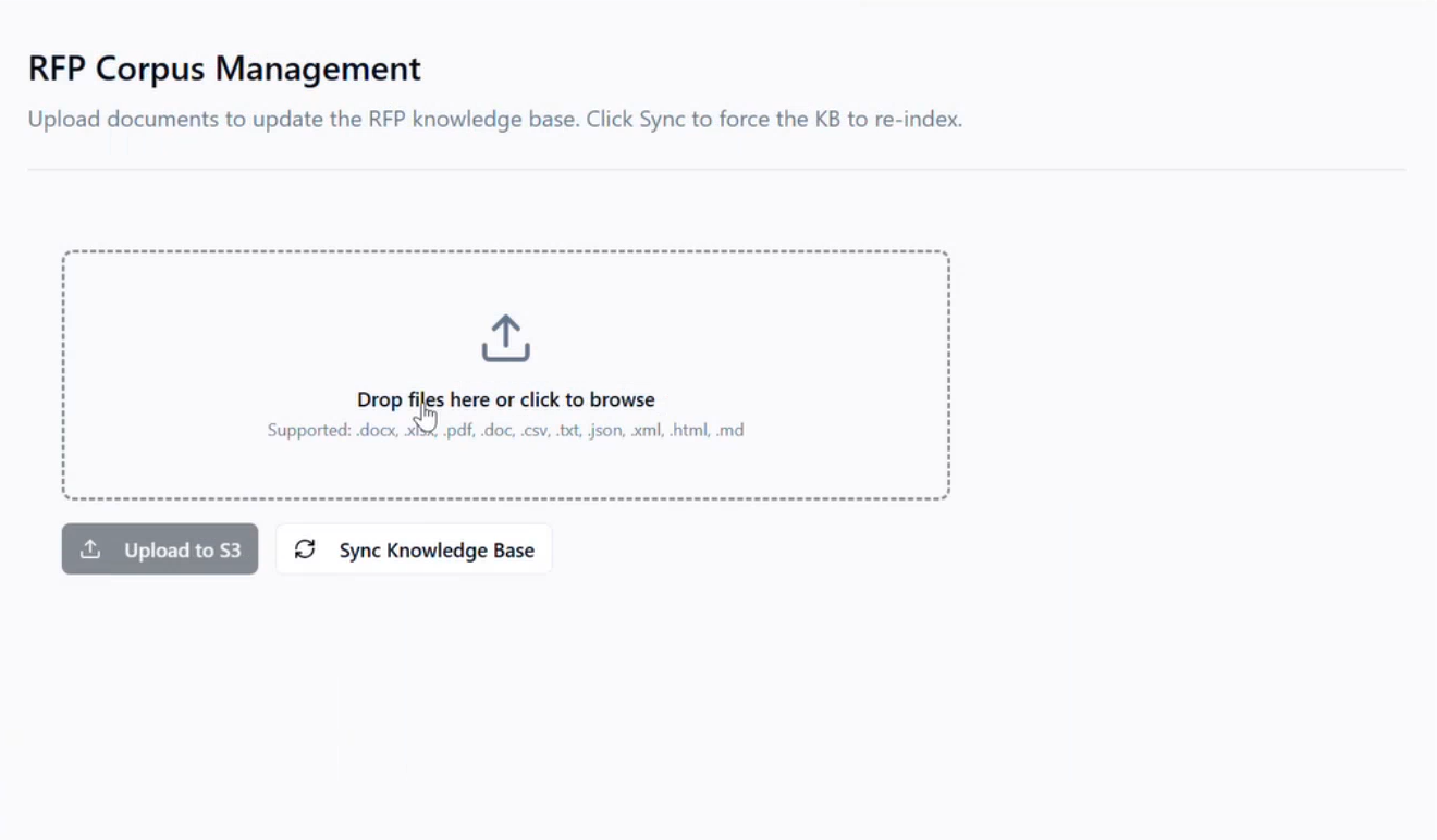 User-friendly knowledge management interface for document uploads